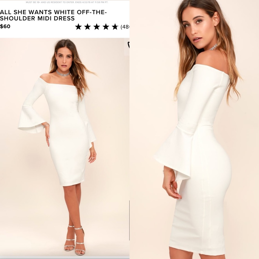 NWT White Lulu Dress. S.